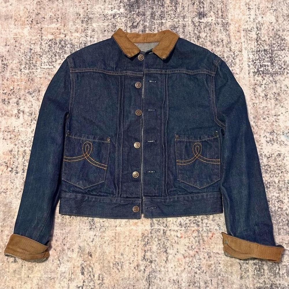Vintage 80s/90s Ralph Lauren USA Made Denim Jacket Corduroy Collar Size 6